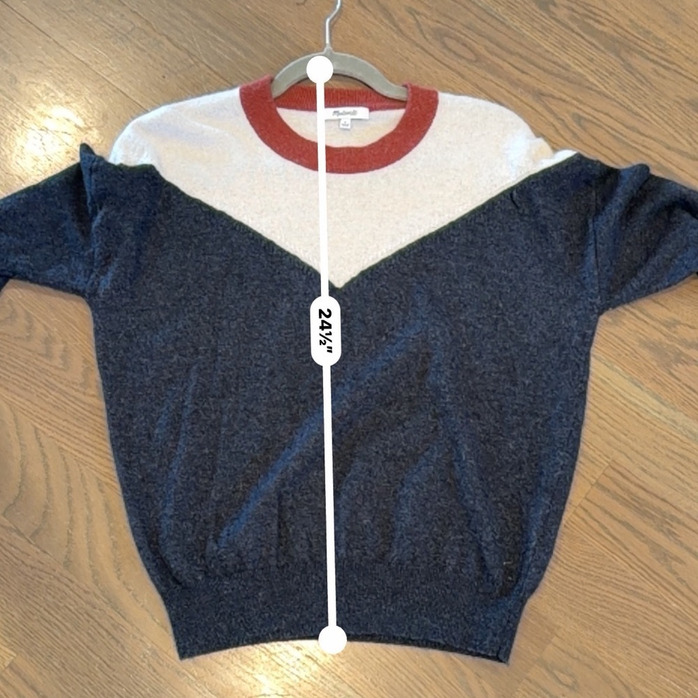 Madewell Colorblock Yoke Pullover
Sweater Red and Navy Accents size S - Picture 6 of 6